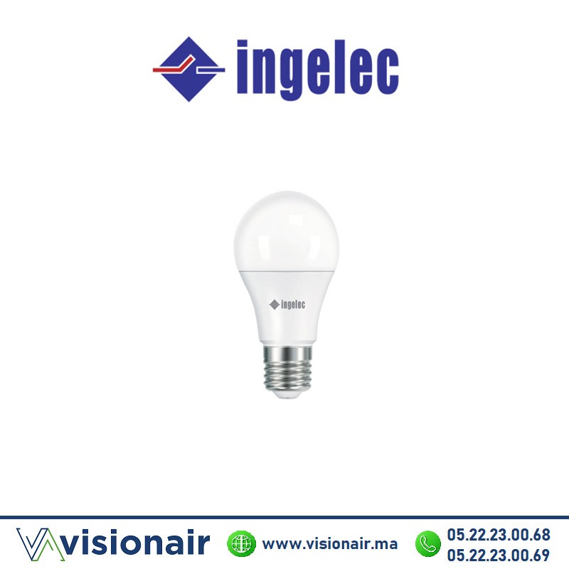 Ampoule LED INGELEC B22 9W 3000°K LEDA09B22J Casablanca Maroc