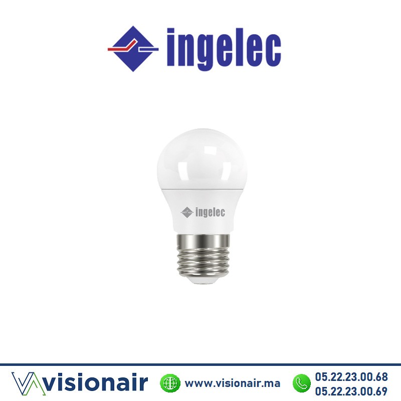 Ampoule LED sphérique INGELEC E27 6W 3000°K LEDG06E27J Casablanca Maroc