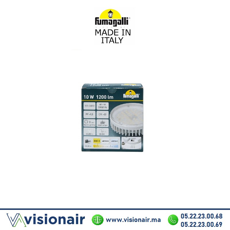 Ampoule GX53 LED 10W FUMAGALLI 3000°K/4000°K/6500°K Casablanca Maroc
