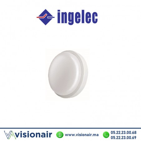 Hublot LED avec détecteur INGELEC rond 18W 6500°K IP54 7503/18BC Casablanca Maroc