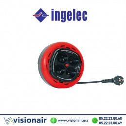 Enrouleur INGELEC domestique 4 prises 2P+T 5m avec protection Casablanca Maroc