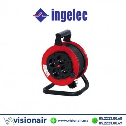 Enrouleur professionne lNGELEC 4 prises 2P+T 15m ROUGE Casablanca Maroc
