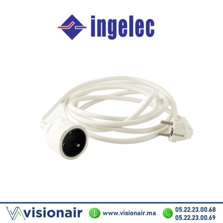 Rallonge domestique INGELEC 2P+T 5m blanc Casablanca Maroc