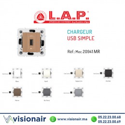 Chargeur USB simple LAP MILLENIUM Marron 20941MR5 Casablanca Maroc