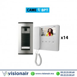 KIT vidéophone BPT Targha + 14 moniteurs AGT blanc Casablanca Maroc