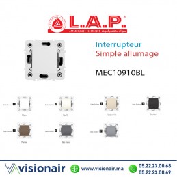 Interrupteur Simple allumage BLANC Casablanca Maroc