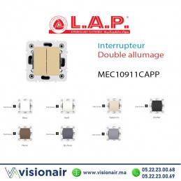 Interrupteur double allumage LAP Millenium Cappuccino 10911CAP3 Casablanca Maroc