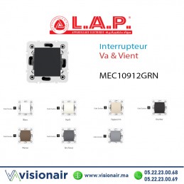 Interrupteur VA & Vient Gris Noir LAP Millenium 10912MRN4 Casablanca Maroc