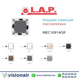 Poussoir à bascule non lumineux LAP Millenium Gris foncé 10914GR6 - Visionair Maroc