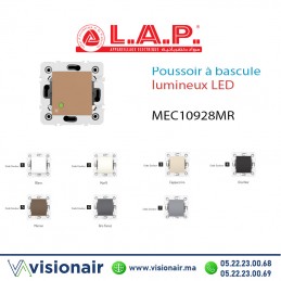 Poussoir à bascule  lumineux LAP Millenium Marron 10928MR5 Casablanca Maroc
