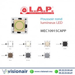 Poussoir rond lumineux led LAP Millenium cappuccino 10915CAP3 Casablanca Maroc
