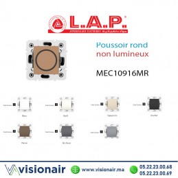 Poussoir rond non lumineux LAP Millenium Marron 10916MR5 Casablanca Maroc