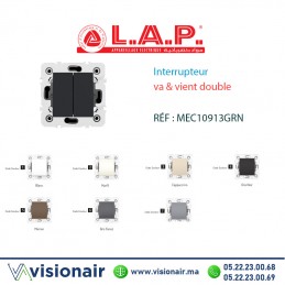Interrupteur VA & Vient double Noir LAP Millenium 10913GN4