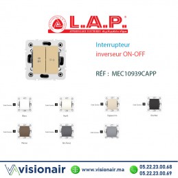 Interrupteur inverseur ON-OFF cappuccino LAP Millenium 10939CAP3