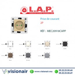Prise de courant 2P cappuccino LAP Millenium 20918CAP3 Casablanca Maroc