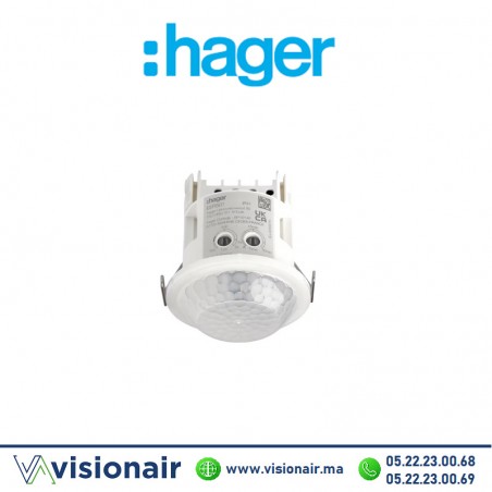 Détecteur de  Hager prés & mouvement enc 10m 360° EER501 Casablanca Maroc