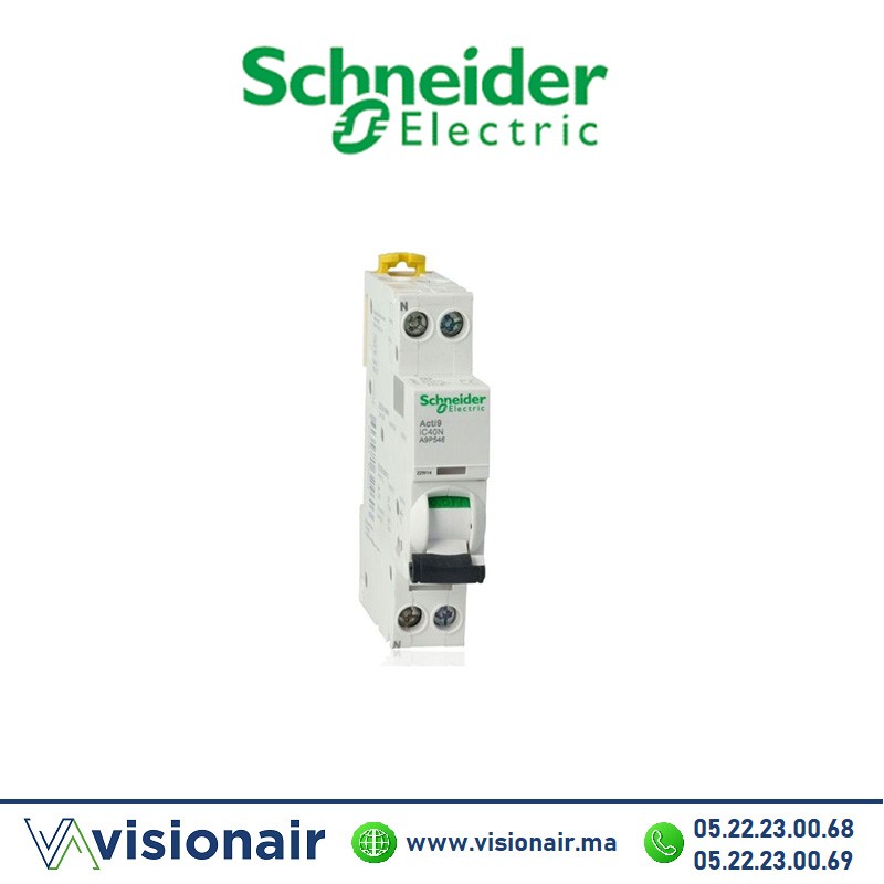 Disjoncteur SCHNEIDER Acti9 iC40N 1P+N 25A A9P54625 Casablanca Maroc