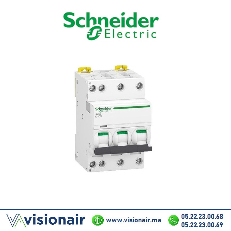 Disjoncteur SCHNEIDER Acti9 iC40N 3P+N 32A A9P54732 Casablanca Maroc