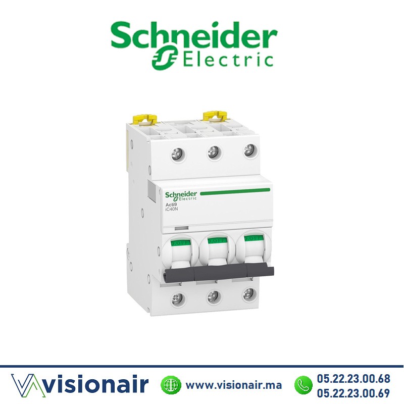 Disjoncteur SCHNEIDER Acti9 iC40N 3P 10A A9P54310