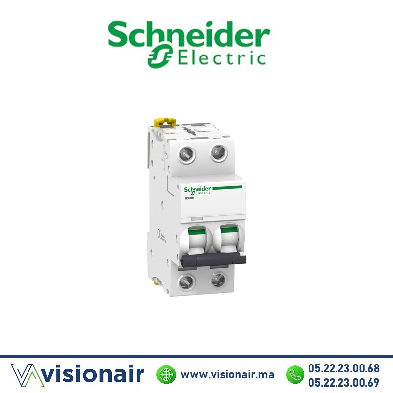 Disjoncteur SCHNEIDER iC60H 2P 20A A9F84220 Casablanca Maroc