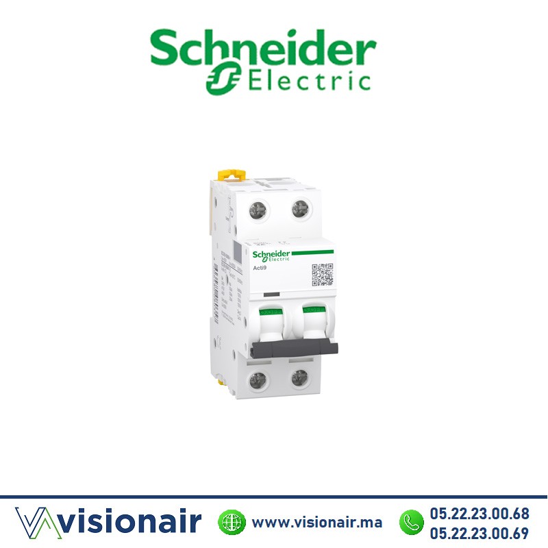 Disjoncteur SCHNEIDER iC60 2P 20A A9F74220 Casablanca Maroc