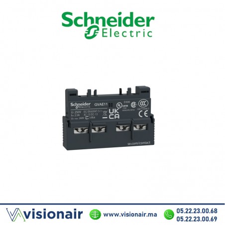 Contacts auxiliaire SCHNEIDER Frontal disjoncteur moteur GVAE11  - VISIONAIR Maroc