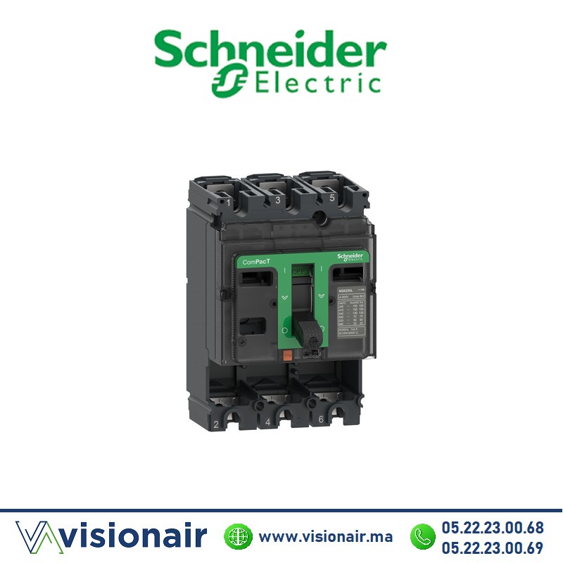 Compact Schneider NSX100F 250A 3P 25KA sans déclencheur C10L3 Casablanca Maroc