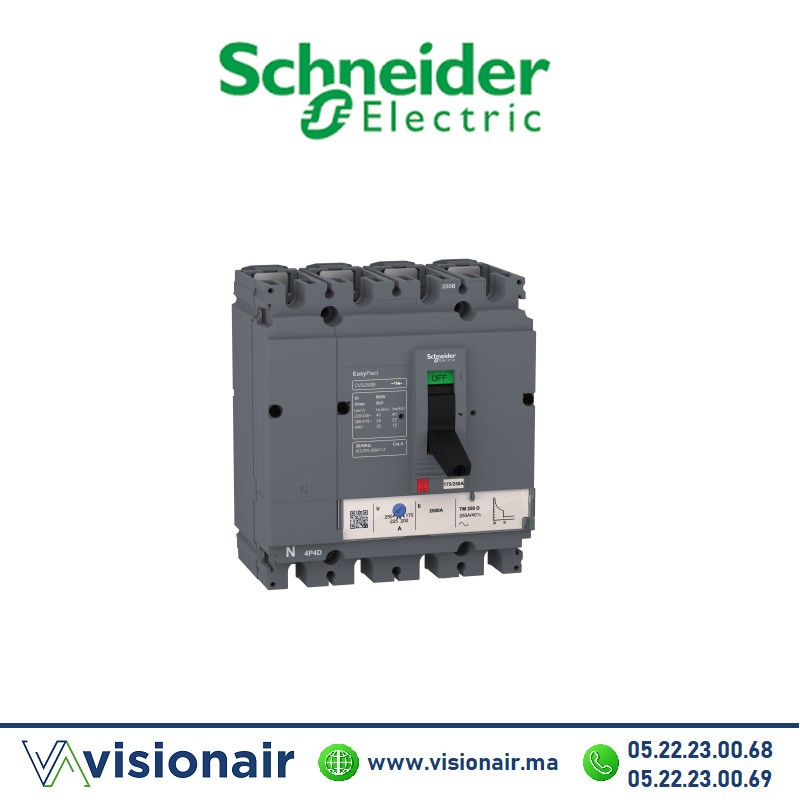 Disjoncteur Schneider EasyPact CVS160B 160A TM160D 4P3D LV516313 Casablanca Maroc
