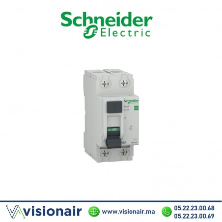 Interrupteur différentiel SCHNEIDER 2P AC 30mA 63A EZ9R32263 Casablanca Maroc