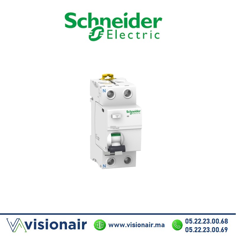 Interrupteur différentiel SCHNEIDER 2P AC 300mA 25A  A9R44225 Casablanca Maroc