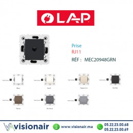 Prise RJ11 Gris noir LAP Millenium 20948GRN4 Casablanca Maroc
