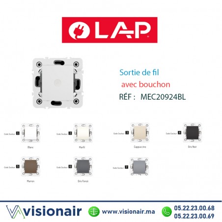 Sortie de fil avec bouchon LAP MILLENIUM blanc 20924BL1 Casablanca Maric