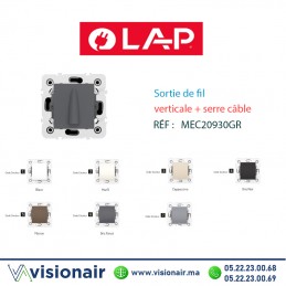 Sortie de fil verticale + serre câble Gris foncé LAP Millenium 20930GR6 Casablanca Maroc