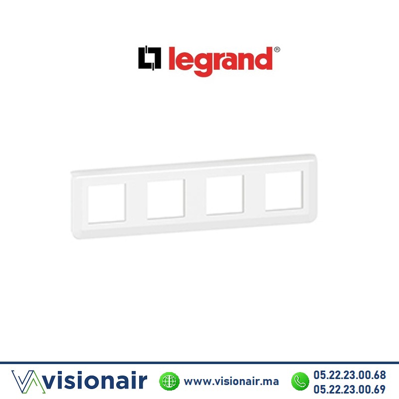 Plaque 4 x 2 modules Legrand Mosaic Blanc 078808L Casablanca Maroc