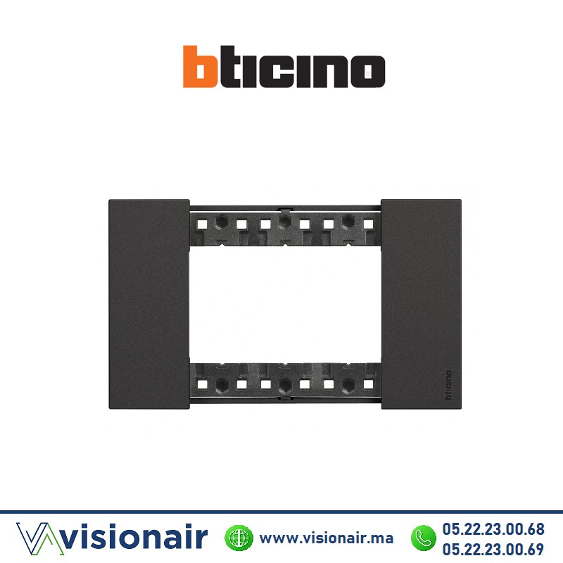 Plaque BTICINO Living Now 3 modules Noir BTKA4803KG Casablanca Maroc