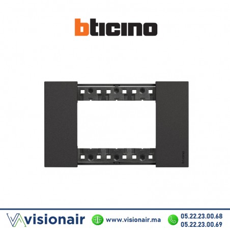 Plaque BTICINO Living Now 3 modules Noir BTKA4803KG Casablanca Maroc