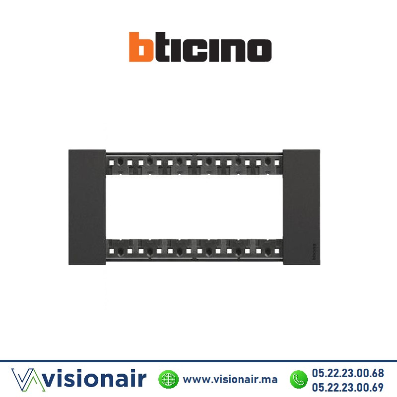 Plaque noir BTICINO Living Now 6 modules KA4806KG Casablanca Maroc