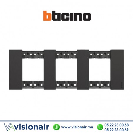 Plaque BTICINO Living Now 3 x 2 modules Noir BTKA4802M3KG | VISIONAIR Maroc