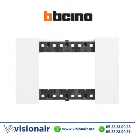 Plaque BTICINO Living Now 3 modules blanc BTKA4803KW Casablanca Maroc