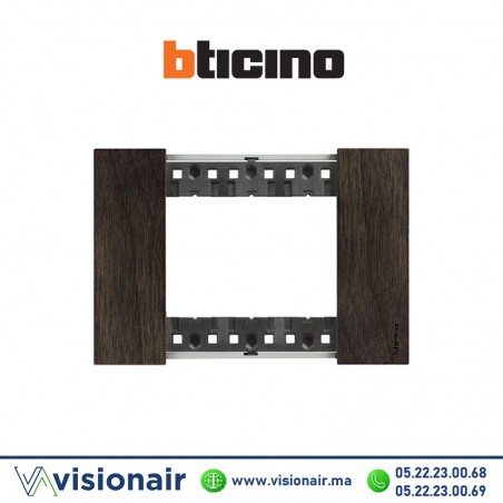 Plaque BTICINO Living Now 3 modules Noyer BTKA4803LG Casablanca Maroc
