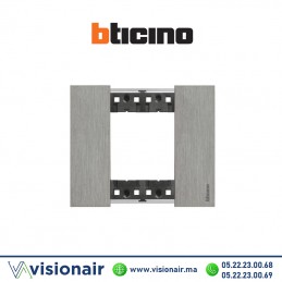 Plaque Acier BTICINO Living Now 2 modules KA4802ZG Casablanca Maroc