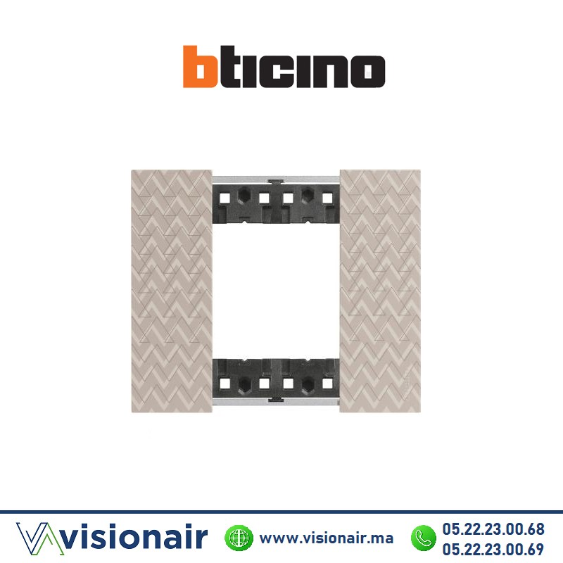 Plaque Optic BTICINO Living Now 2 modules KA4802MM Casablanca Maroc