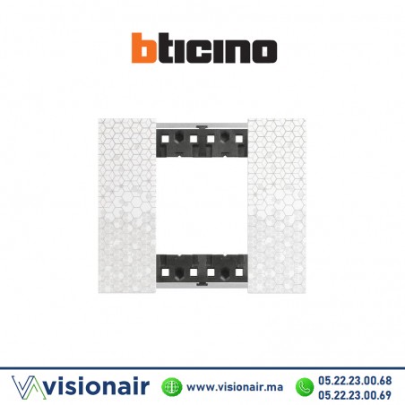 Plaque BTICINO Living Now 2 modules Pixel BTKA4802MW Casablanca Maroc