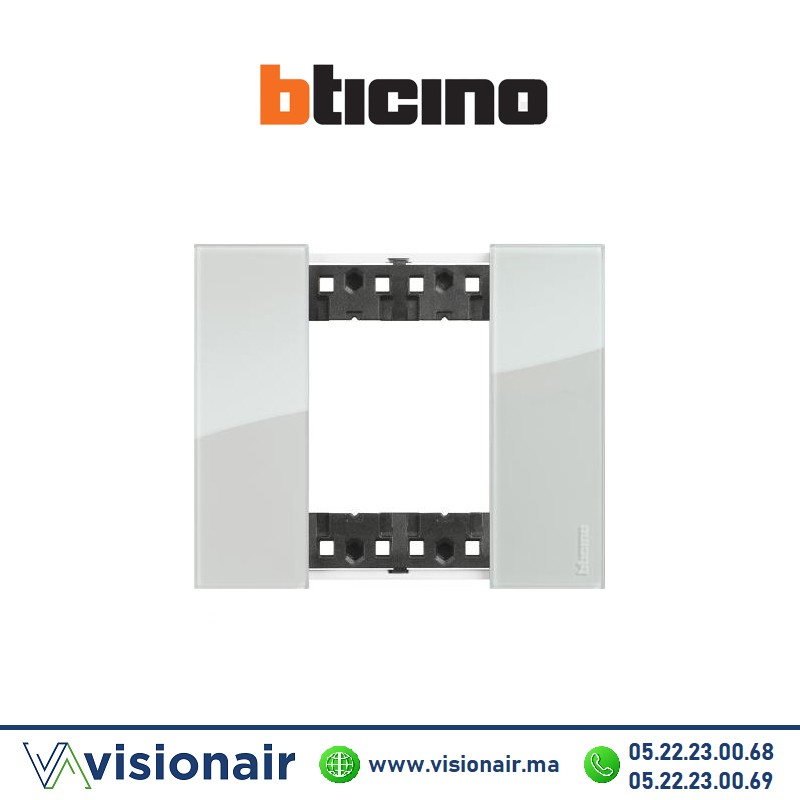 Plaque Sky BTICINO Living Now 2 modules KA4802DA Casablanca Maroc
