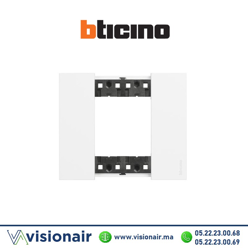 Plaque Blanche BTICINO Living Now 2 modules KA4802KW Casablanca Maroc
