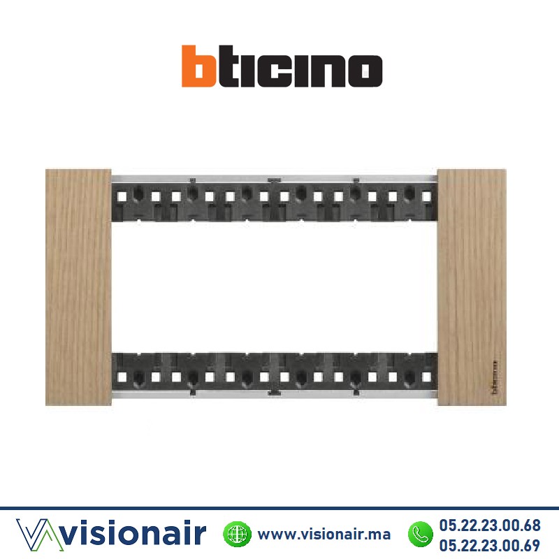 Plaque BTICINO Living Now 6 modules Chêne BTKA4806LM Casablanca Maroc