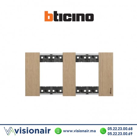 Plaque BTICINO Living Now 2x2 modules Chêne BTKA4802M2LM Casablanca Maroc