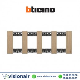 Plaque Chêne BTICINO Living Now 4 x 2 modules KA4802M4LM Casablanca Maroc