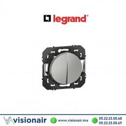 Interrupteur double va & vient LEGRAND Dooxie alu 600102 Casablanca Maroc