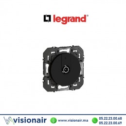 Prise TV simple Legrand Dooxie blindée Noir mat 600551 Casablanca Maroc